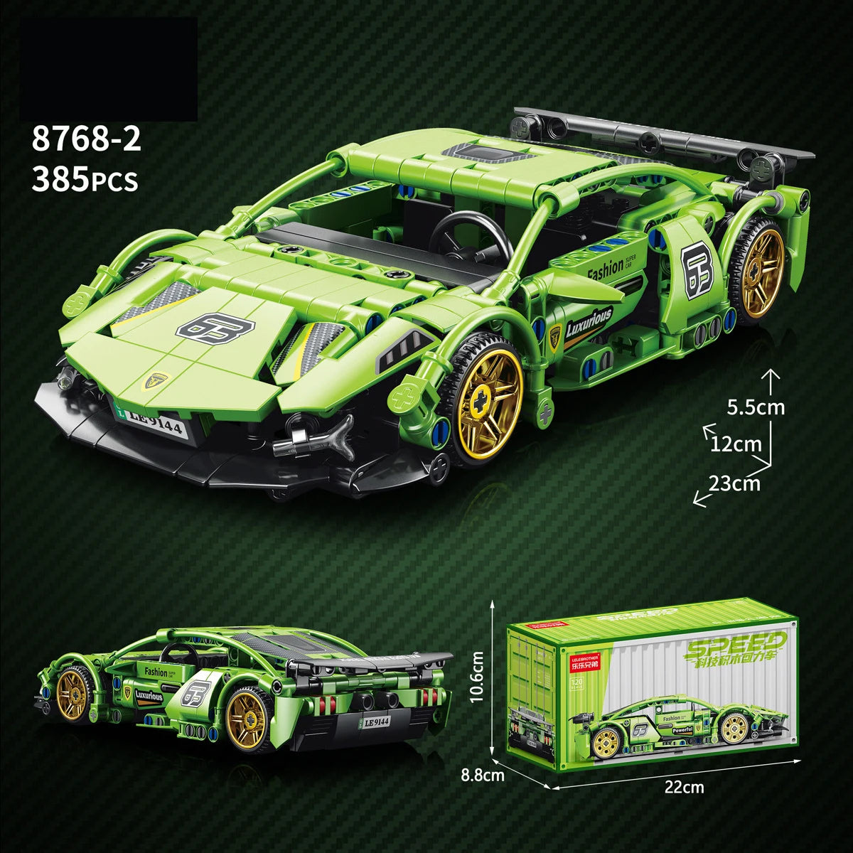 Lele Brothers Technology Power Racing Car Assembly Model Boy Assembly Building Blocks Toy Gift