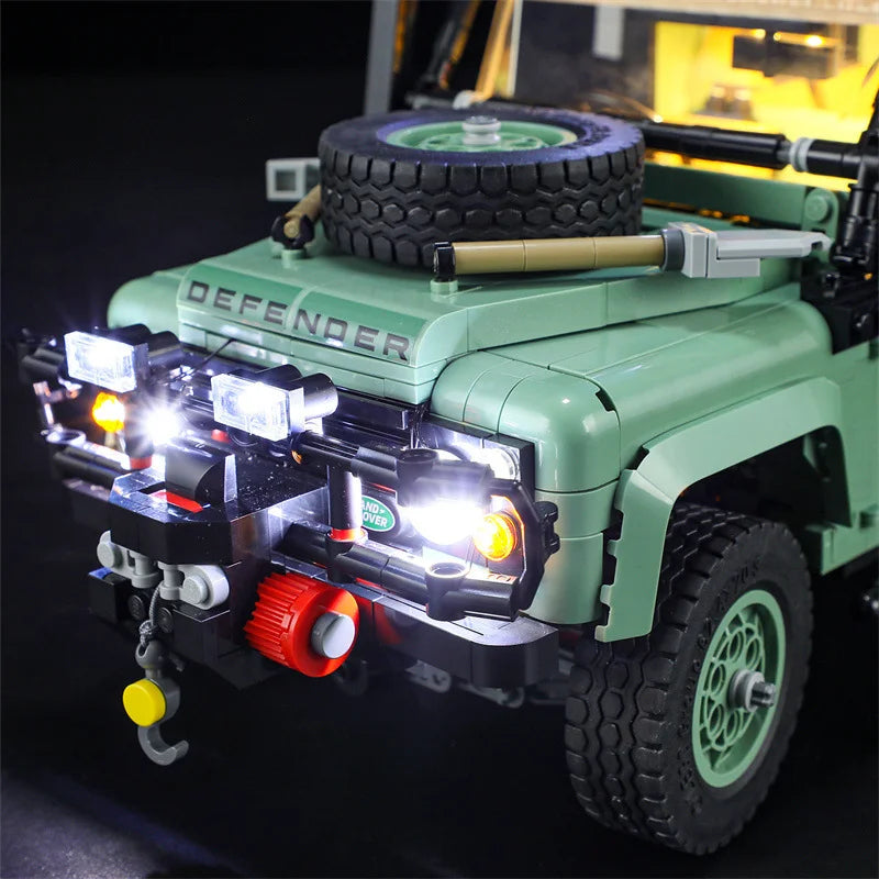 (Only LED Light No Bricks)  Lands Rovers Classic Defenders 90 10317 Car Illumination (Not Include Model Sets)