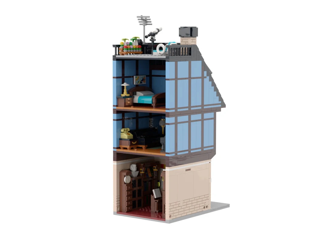 PLEJ61005 City Architecture Villa Cottage Model Building Blocks Compatible Modern Houses Modular Home Village Construction Toys