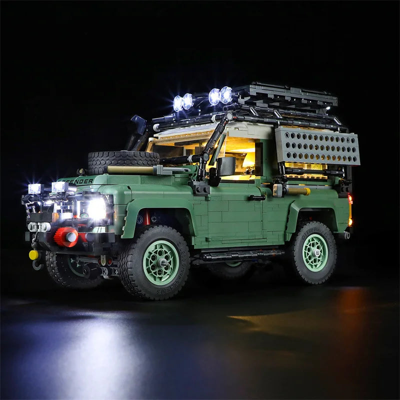 (Only LED Light No Bricks)  Lands Rovers Classic Defenders 90 10317 Car Illumination (Not Include Model Sets)