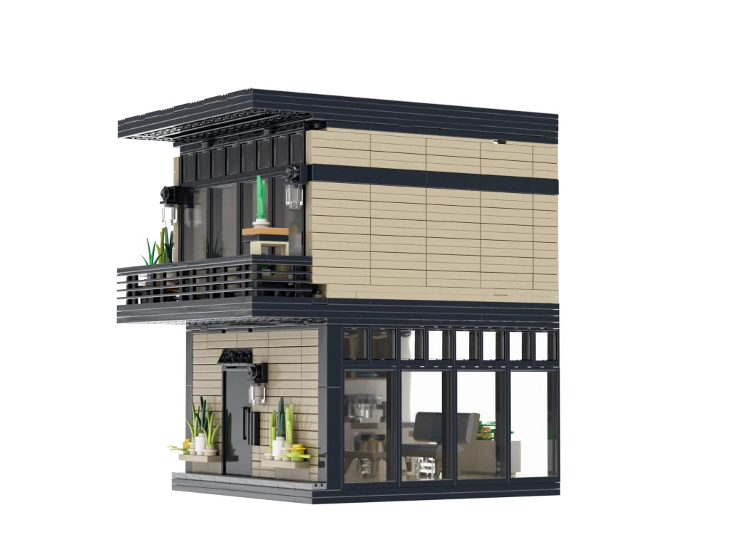 PLEJ61005 City Architecture Villa Cottage Model Building Blocks Compatible Modern Houses Modular Home Village Construction Toys