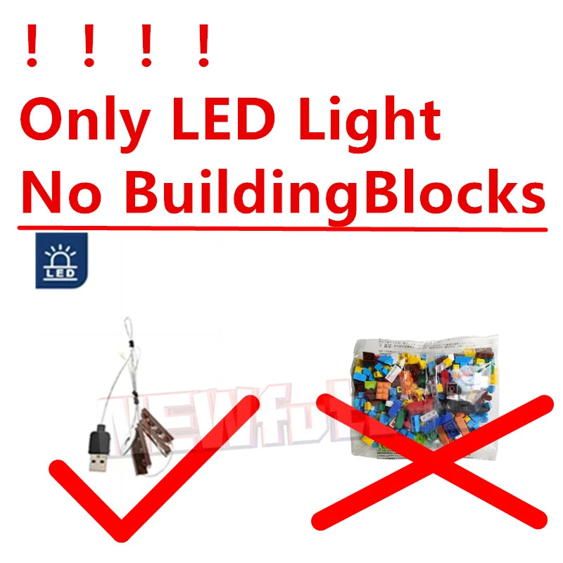(Only LED Light No Bricks)  Lands Rovers Classic Defenders 90 10317 Car Illumination (Not Include Model Sets)