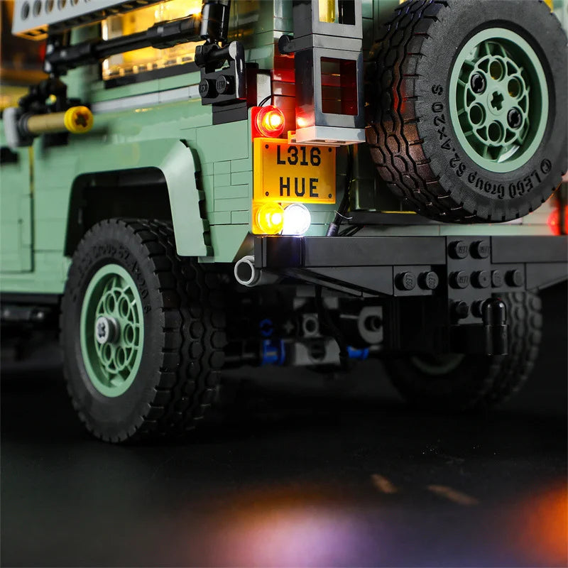 (Only LED Light No Bricks)  Lands Rovers Classic Defenders 90 10317 Car Illumination (Not Include Model Sets)