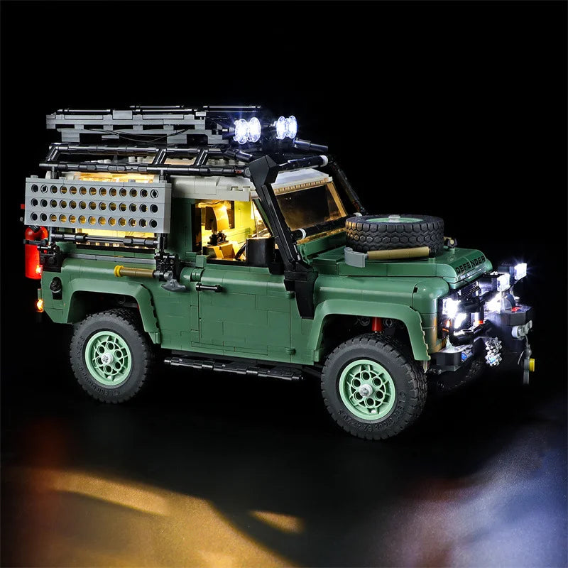 (Only LED Light No Bricks)  Lands Rovers Classic Defenders 90 10317 Car Illumination (Not Include Model Sets)