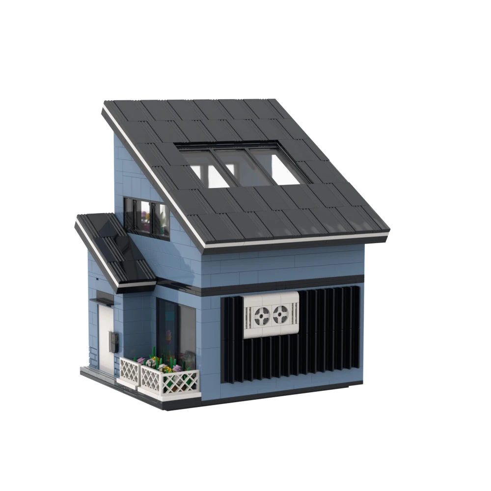 PLEJ61005 City Architecture Villa Cottage Model Building Blocks Compatible Modern Houses Modular Home Village Construction Toys