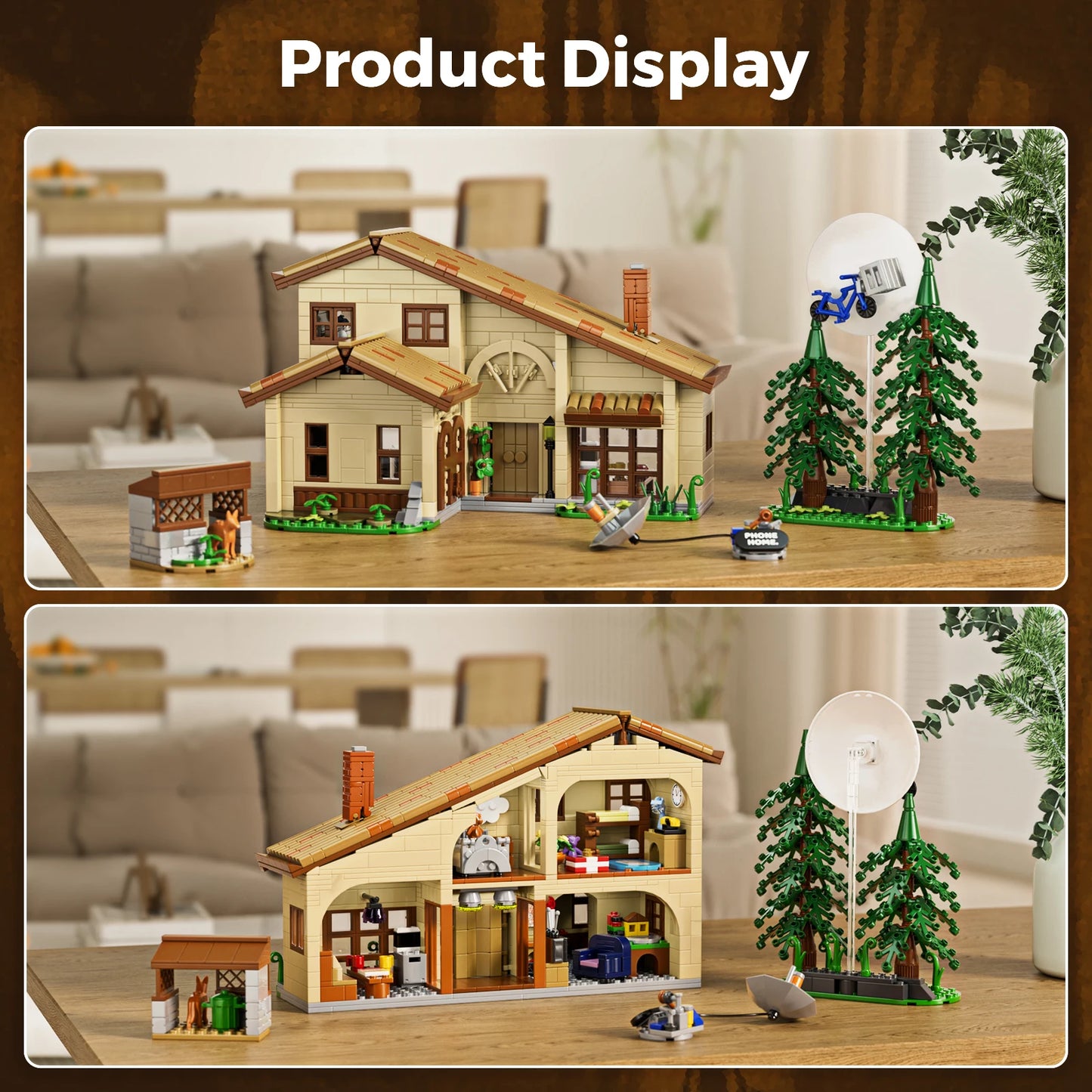 Elliot's House Building Blocks Set Alien Movie House Hut Bricks Model Toys Village Architecture Collection Gifts for Fans Adults