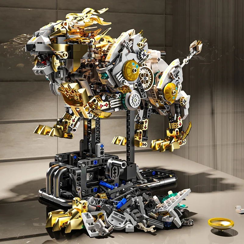 Ideas Mechanical Lion Building Set with Light,Collectible Set for Adults, Build and Display Model for Home or Office Décor