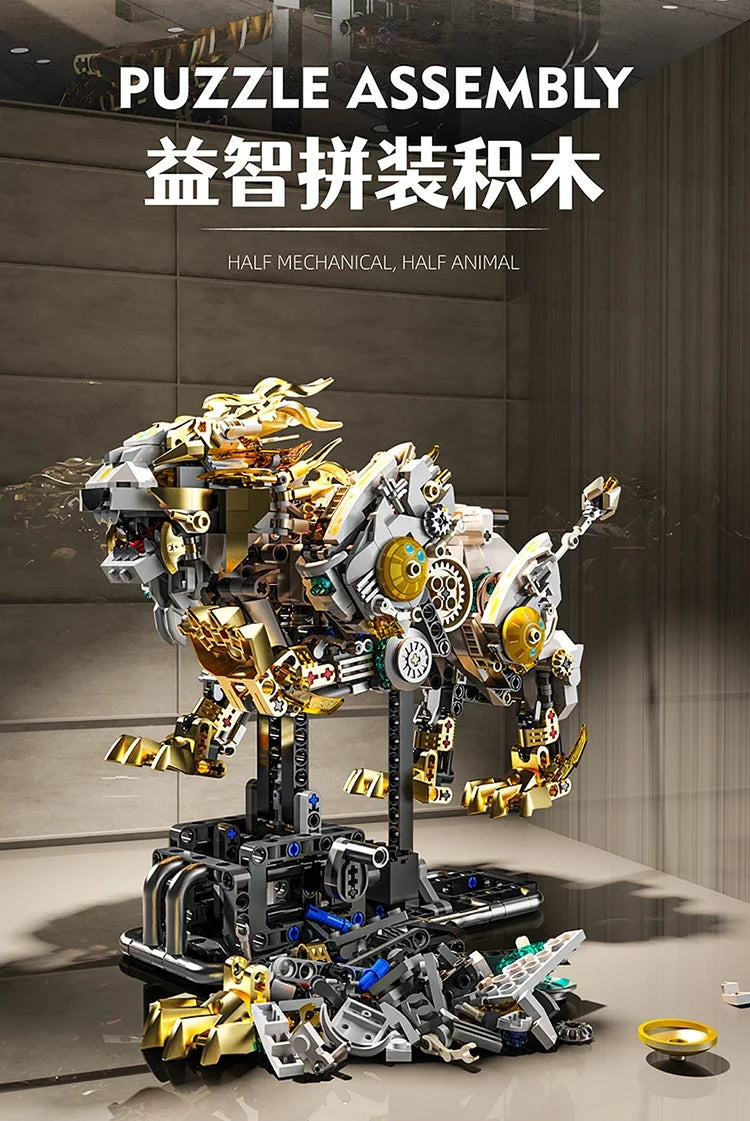 Ideas Mechanical Lion Building Set with Light,Collectible Set for Adults, Build and Display Model for Home or Office Décor