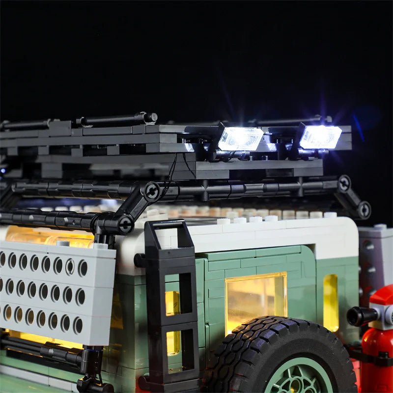 (Only LED Light No Bricks)  Lands Rovers Classic Defenders 90 10317 Car Illumination (Not Include Model Sets)