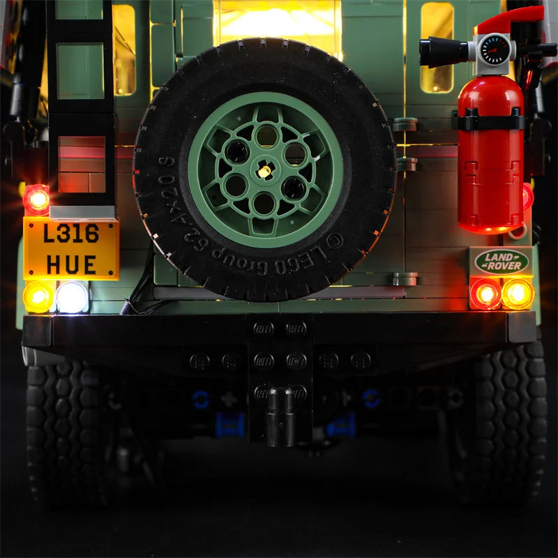 (Only LED Light No Bricks)  Lands Rovers Classic Defenders 90 10317 Car Illumination (Not Include Model Sets)