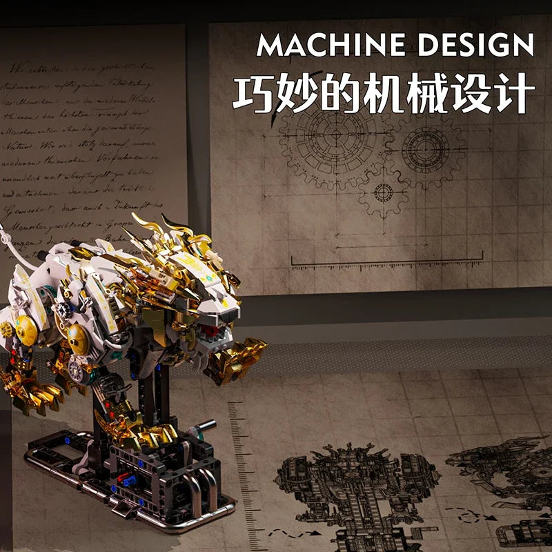 Ideas Mechanical Lion Building Set with Light,Collectible Set for Adults, Build and Display Model for Home or Office Décor
