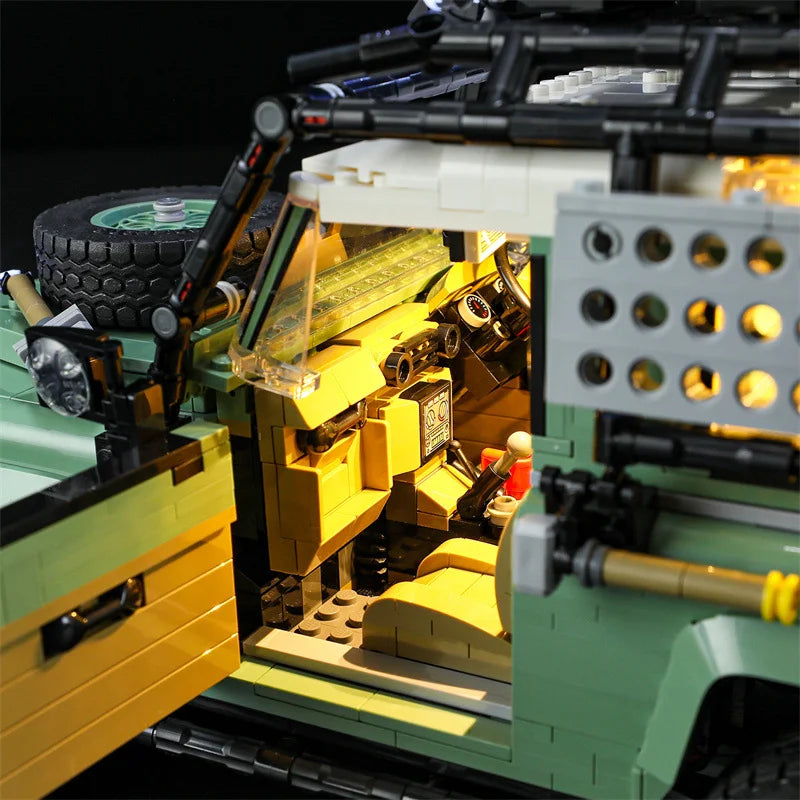 (Only LED Light No Bricks)  Lands Rovers Classic Defenders 90 10317 Car Illumination (Not Include Model Sets)