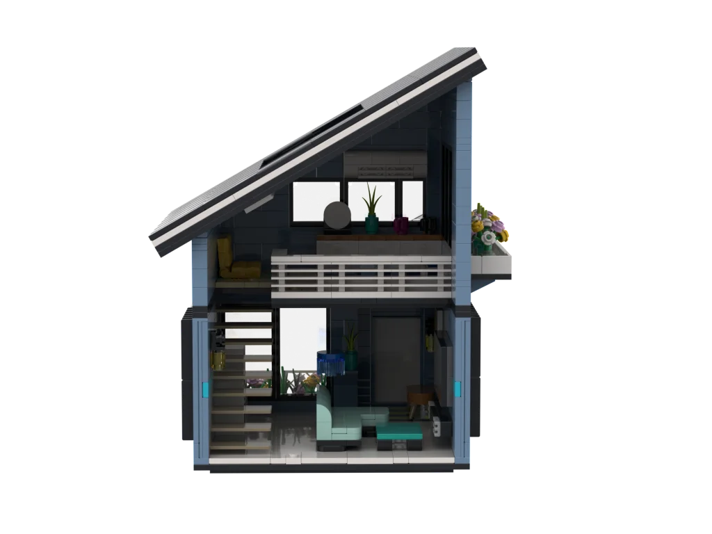 PLEJ61005 City Architecture Villa Cottage Model Building Blocks Compatible Modern Houses Modular Home Village Construction Toys