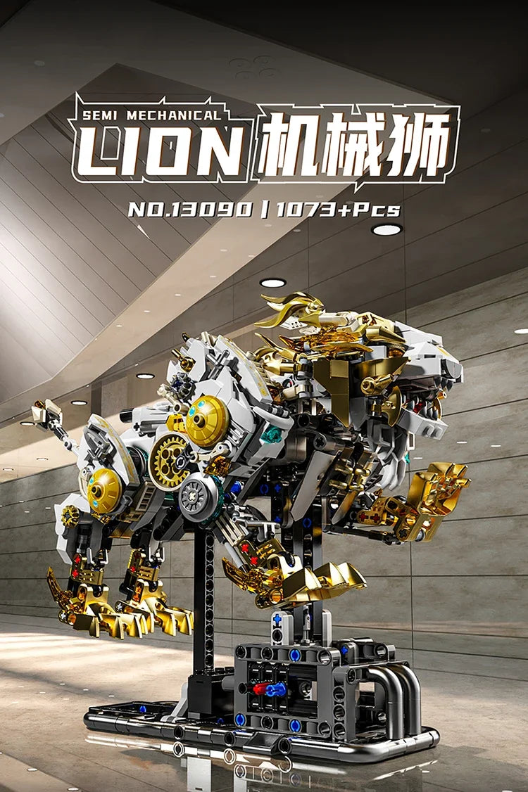 Ideas Mechanical Lion Building Set with Light,Collectible Set for Adults, Build and Display Model for Home or Office Décor