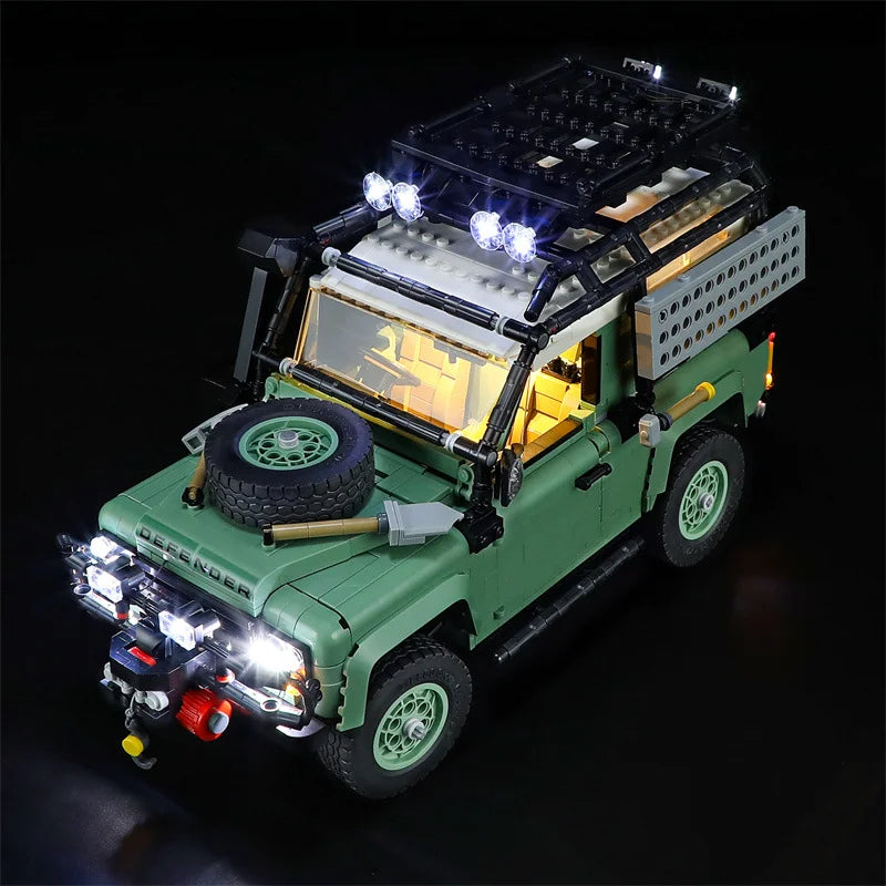 (Only LED Light No Bricks)  Lands Rovers Classic Defenders 90 10317 Car Illumination (Not Include Model Sets)