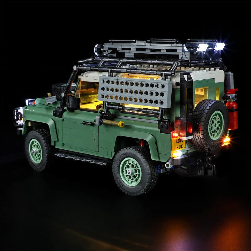 (Only LED Light No Bricks)  Lands Rovers Classic Defenders 90 10317 Car Illumination (Not Include Model Sets)