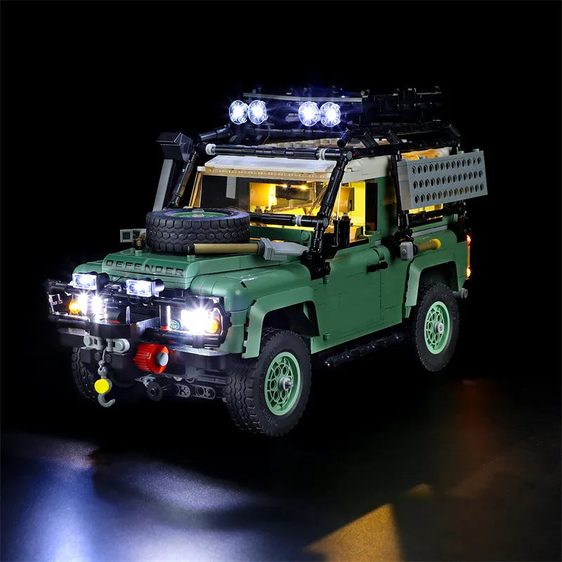 (Only LED Light No Bricks)  Lands Rovers Classic Defenders 90 10317 Car Illumination (Not Include Model Sets)