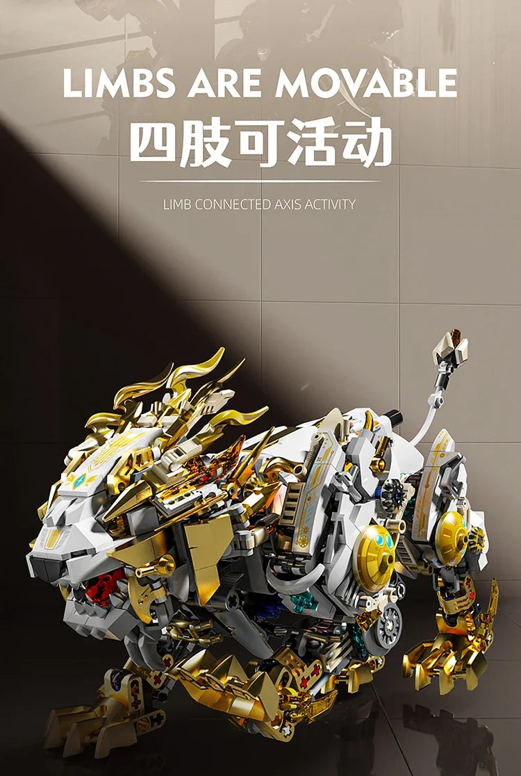 Ideas Mechanical Lion Building Set with Light,Collectible Set for Adults, Build and Display Model for Home or Office Décor