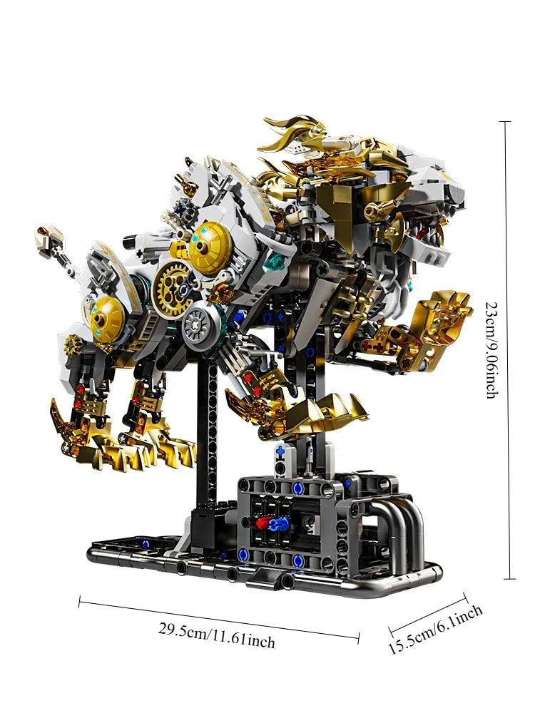 Ideas Mechanical Lion Building Set with Light,Collectible Set for Adults, Build and Display Model for Home or Office Décor