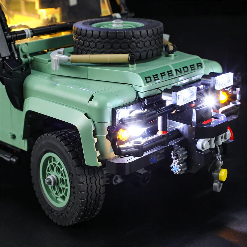 (Only LED Light No Bricks)  Lands Rovers Classic Defenders 90 10317 Car Illumination (Not Include Model Sets)