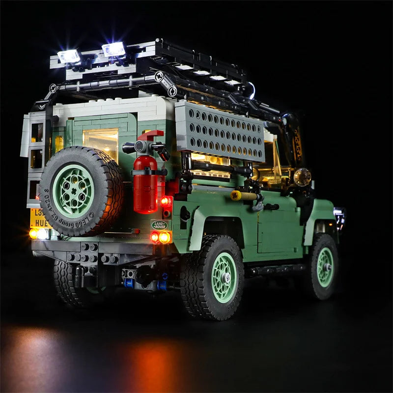 (Only LED Light No Bricks)  Lands Rovers Classic Defenders 90 10317 Car Illumination (Not Include Model Sets)