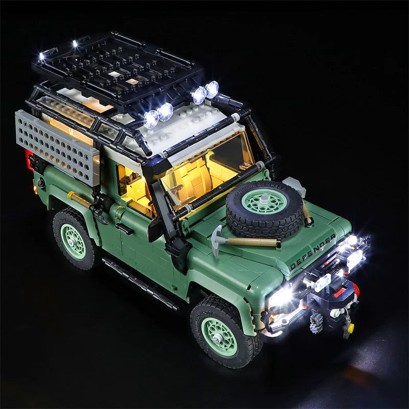 (Only LED Light No Bricks)  Lands Rovers Classic Defenders 90 10317 Car Illumination (Not Include Model Sets)