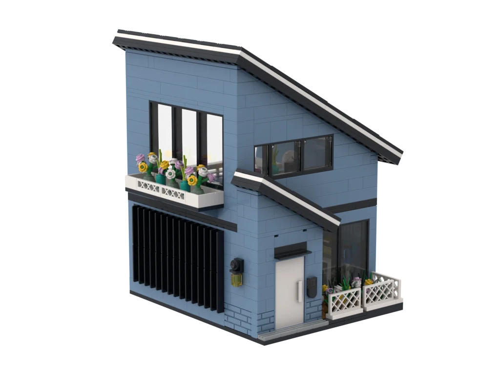 PLEJ61005 City Architecture Villa Cottage Model Building Blocks Compatible Modern Houses Modular Home Village Construction Toys