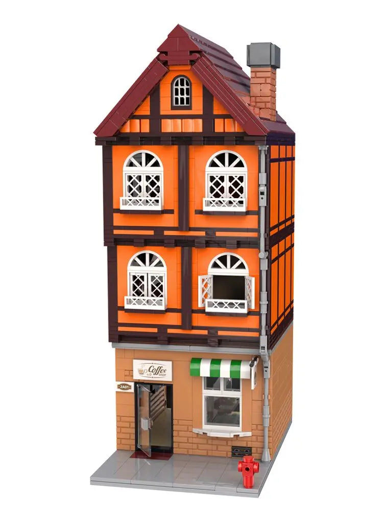 PLEJ61005 City Architecture Villa Cottage Model Building Blocks Compatible Modern Houses Modular Home Village Construction Toys
