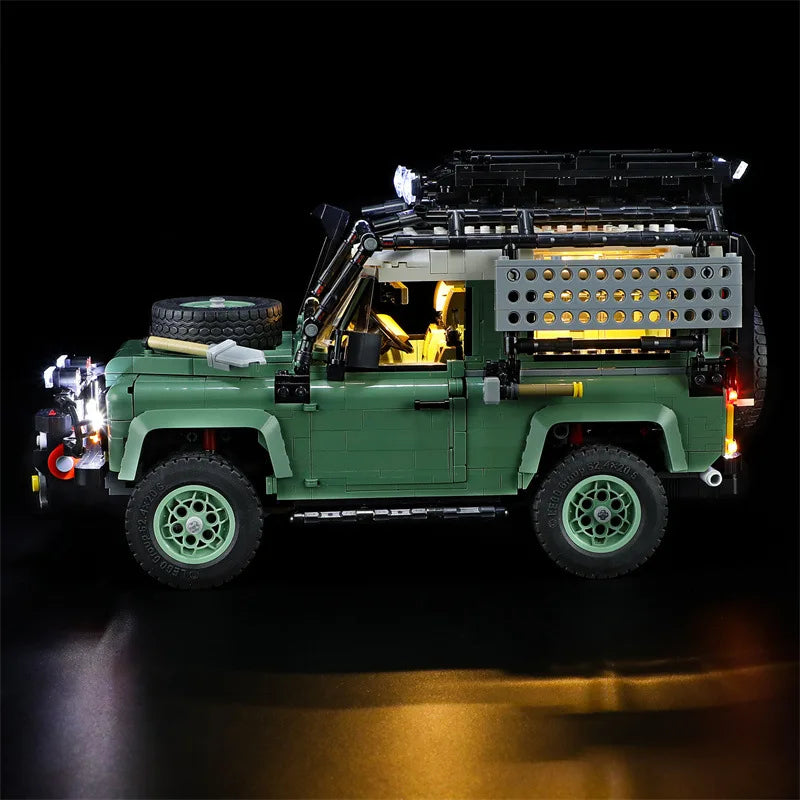 (Only LED Light No Bricks)  Lands Rovers Classic Defenders 90 10317 Car Illumination (Not Include Model Sets)