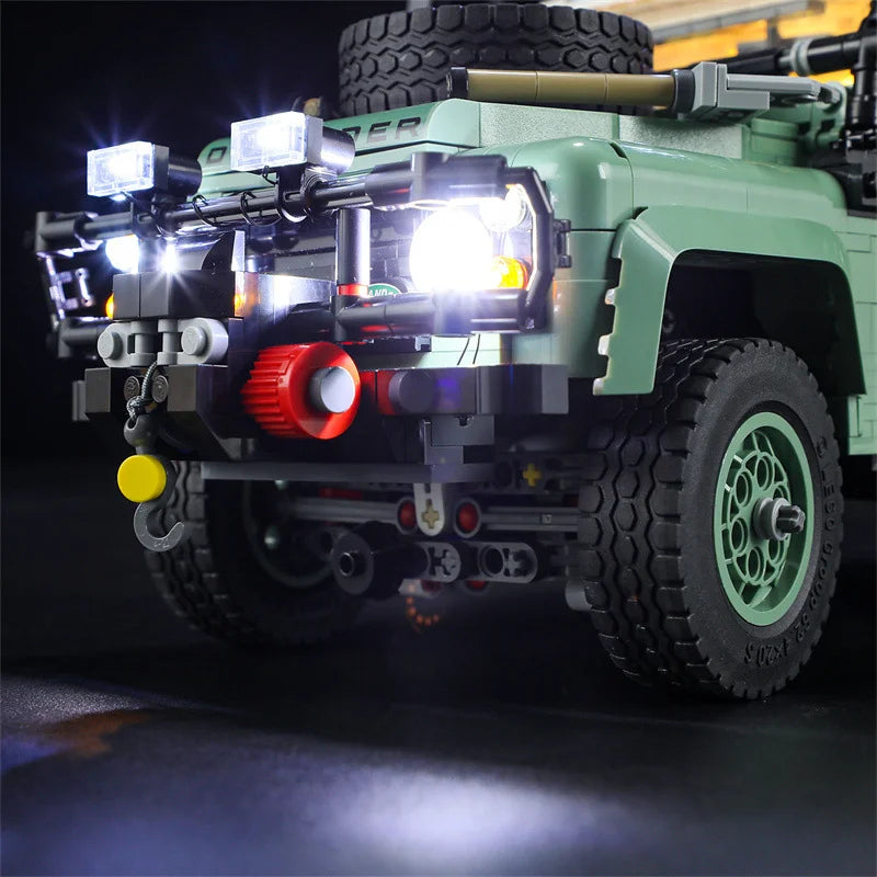 (Only LED Light No Bricks)  Lands Rovers Classic Defenders 90 10317 Car Illumination (Not Include Model Sets)