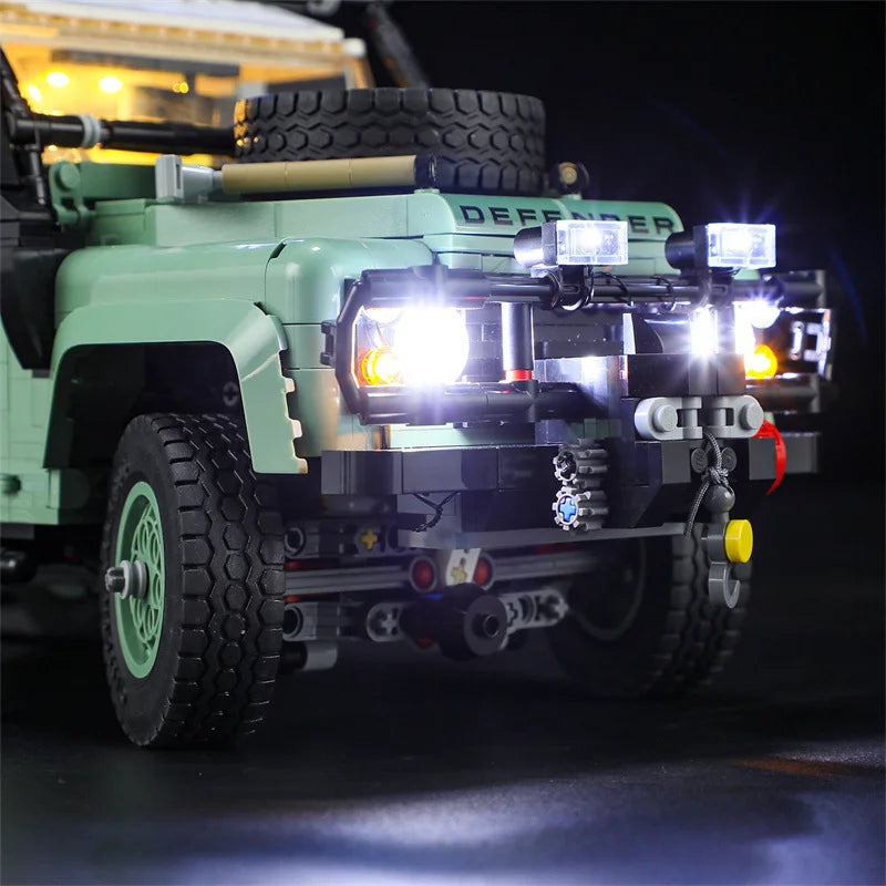 (Only LED Light No Bricks)  Lands Rovers Classic Defenders 90 10317 Car Illumination (Not Include Model Sets)