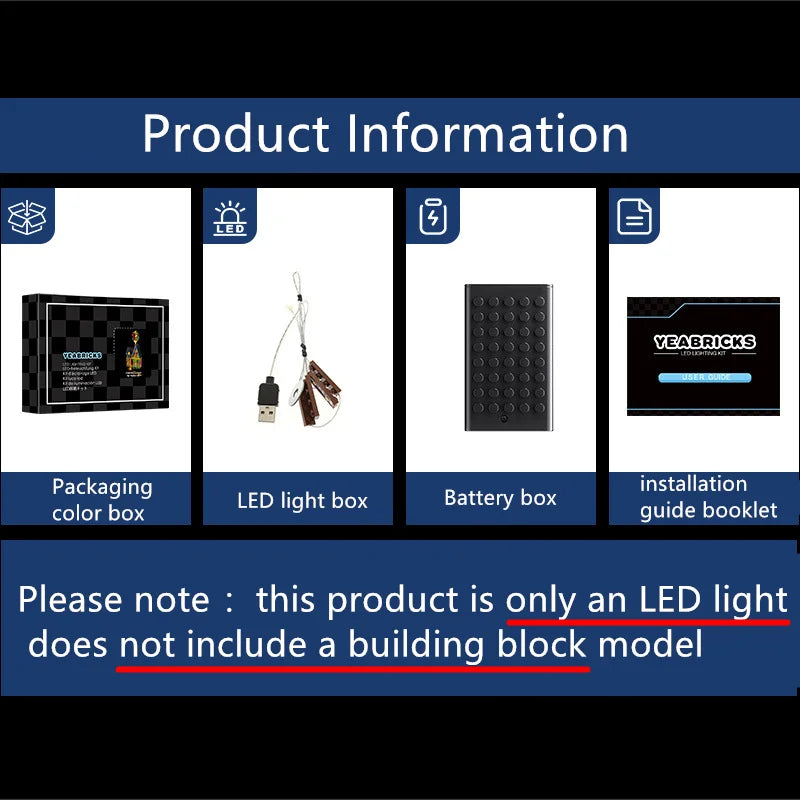 (Only LED Light No Bricks)  Lands Rovers Classic Defenders 90 10317 Car Illumination (Not Include Model Sets)
