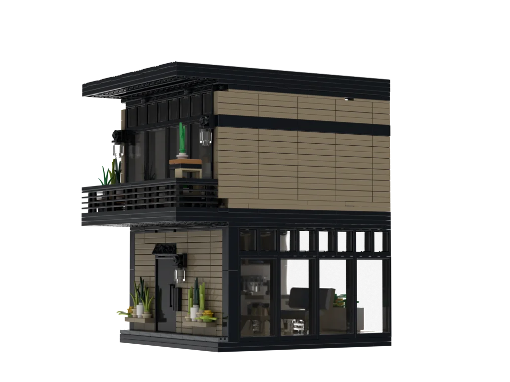 PLEJ61005 City Architecture Villa Cottage Model Building Blocks Compatible Modern Houses Modular Home Village Construction Toys