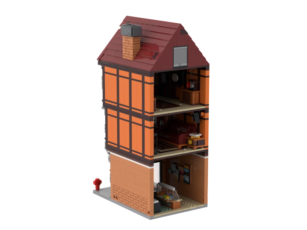 PLEJ61005 City Architecture Villa Cottage Model Building Blocks Compatible Modern Houses Modular Home Village Construction Toys