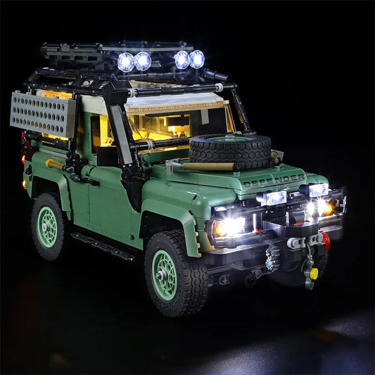(Only LED Light No Bricks)  Lands Rovers Classic Defenders 90 10317 Car Illumination (Not Include Model Sets)