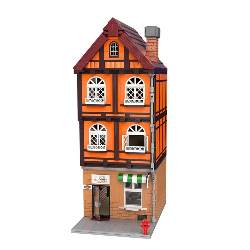 PLEJ61005 City Architecture Villa Cottage Model Building Blocks Compatible Modern Houses Modular Home Village Construction Toys