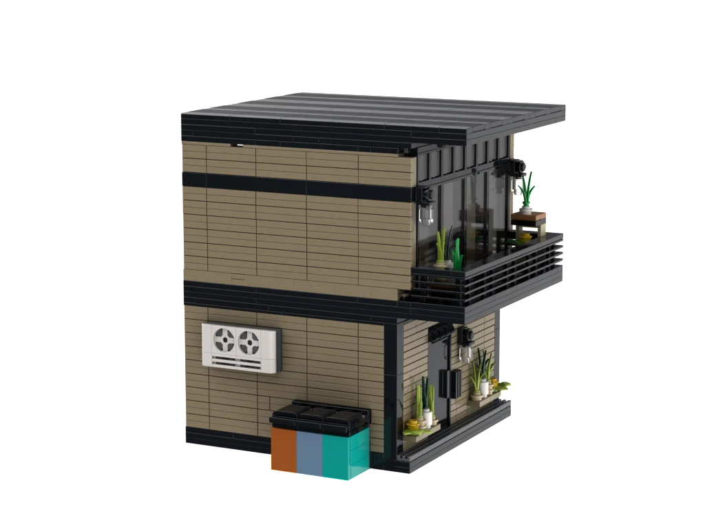 PLEJ61005 City Architecture Villa Cottage Model Building Blocks Compatible Modern Houses Modular Home Village Construction Toys