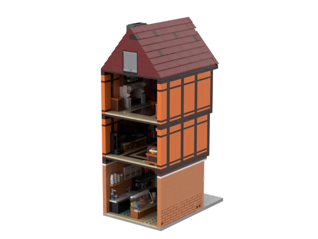PLEJ61005 City Architecture Villa Cottage Model Building Blocks Compatible Modern Houses Modular Home Village Construction Toys