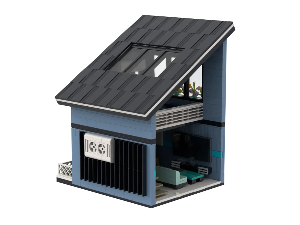 PLEJ61005 City Architecture Villa Cottage Model Building Blocks Compatible Modern Houses Modular Home Village Construction Toys